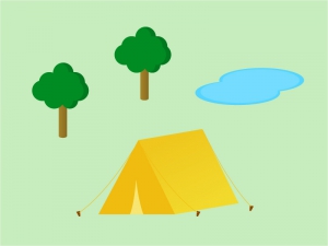 キャンプ テントイラスト素材 イラスト無料 かわいいテンプレート