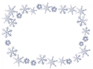 雪の結晶 シルバー のフレーム 枠素材 イラスト無料 かわいいテンプレート