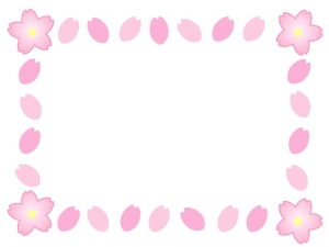 桜のフレーム 飾り枠素材02 イラスト無料 かわいいテンプレート