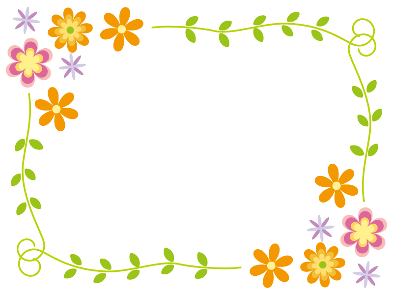 花のフレーム・飾り枠素材01 | イラスト無料・かわいいテンプレート