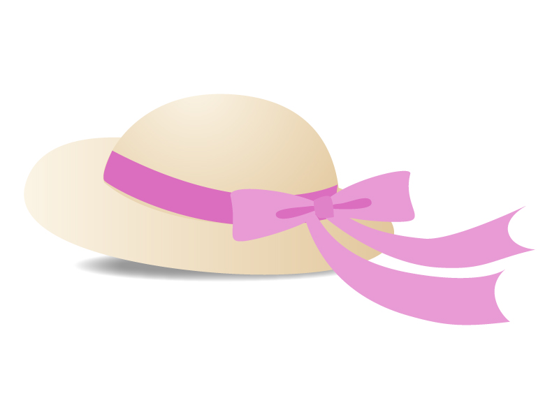 帽子 ピンクのリボン のイラスト素材 イラスト無料 かわいいテンプレート