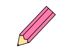 ピンク色の鉛筆のイラスト素材 イラスト無料 かわいいテンプレート