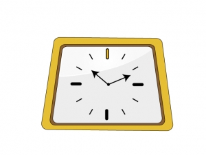 黄色い掛け時計のイラスト素材 イラスト無料 かわいいテンプレート