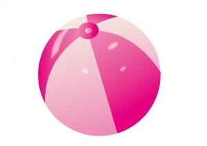 ピンク色のビーチボールのイラスト素材 イラスト無料 かわいい