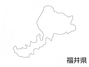 福井県の白地図のイラスト素材 イラスト無料 かわいいテンプレート