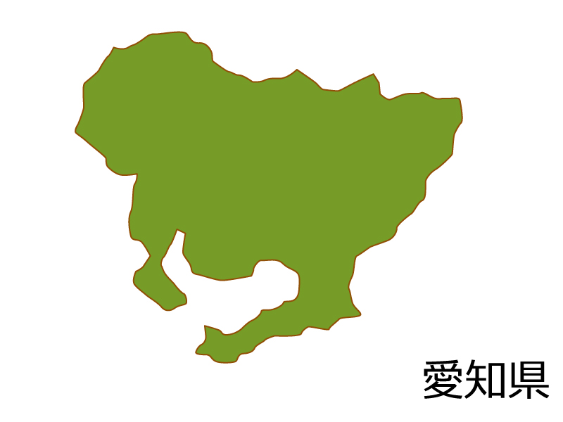 愛知県の地図 色付き のイラスト素材 イラスト無料 かわいいテンプレート