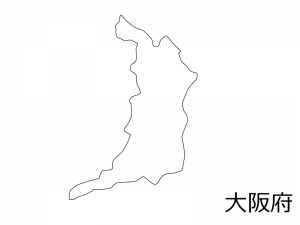 大阪府の白地図のイラスト素材 イラスト無料 かわいいテンプレート