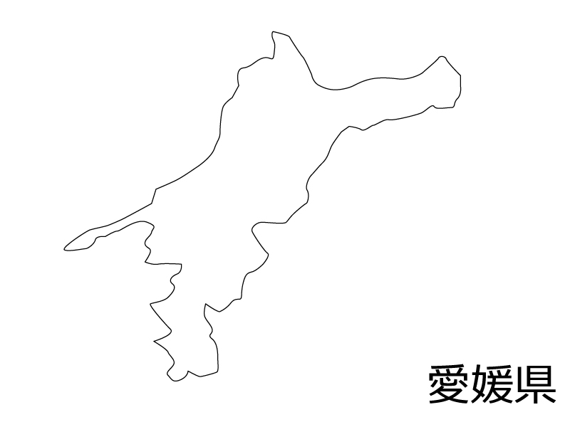 愛媛県の白地図のイラスト素材 イラスト無料 かわいいテンプレート