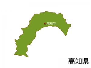 高知県と高知市の地図イラスト素材 イラスト無料 かわいいテンプレート