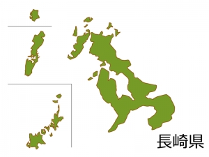 長崎県の地図 色付き のイラスト素材 イラスト無料 かわいいテンプレート