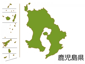 鹿児島県の地図 色付き のイラスト素材 イラスト無料 かわいいテンプレート