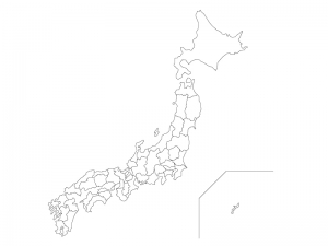 ベクターデータ日本地図の白地図イラスト素材 イラスト無料