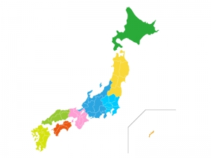 地方エリア分け日本地図 ベクターデータ のイラスト素材 イラスト無料 かわいいテンプレート
