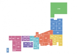 地方エリア分け簡易日本地図 ベクターデータ のイラスト素材
