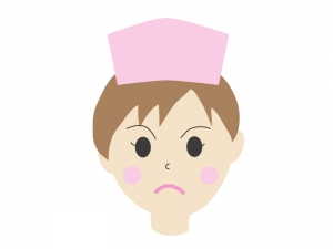 怒っている顔の女性の看護師さんのイラスト イラスト無料 かわいいテンプレート