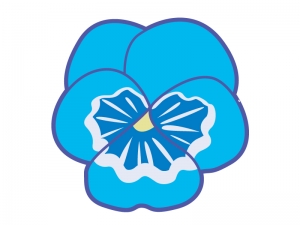 青色のパンジーの花のイラスト イラスト無料 かわいいテンプレート