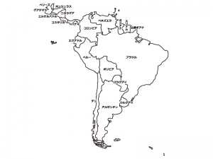 南アメリカ 南米 の白地図イラスト素材 イラスト無料 かわいいテンプレート
