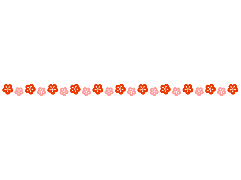 梅の花のライン 線イラスト イラスト無料 かわいいテンプレート