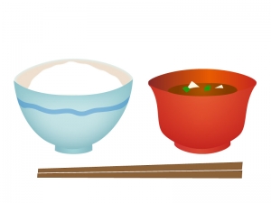 和食 ごはんとお味噌汁のイラスト イラスト無料 かわいいテンプレート