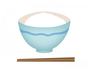 茶碗に盛られた一杯のごはんのイラスト イラスト無料 かわいい