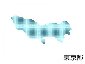東京都 四角ドットのデザイン地図のイラスト イラスト無料 かわいいテンプレート