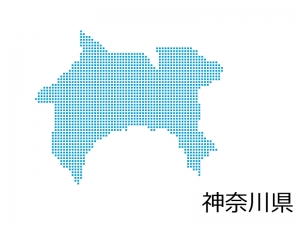 神奈川県 四角ドットのデザイン地図のイラスト イラスト無料 かわいいテンプレート