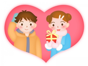 バレンタインをイメージした男の子と女の子のイラスト イラスト無料 かわいいテンプレート