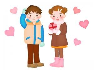 バレンタインをイメージした男の子と女の子のイラスト02 イラスト無料 かわいいテンプレート