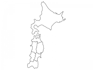 北海道と東北地方の白地図 ベクターデータ のイラスト イラスト