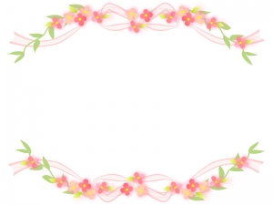 花のフレーム 飾り枠素材04 イラスト無料 かわいいテンプレート