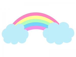 虹と雲のイラスト イラスト無料 かわいいテンプレート