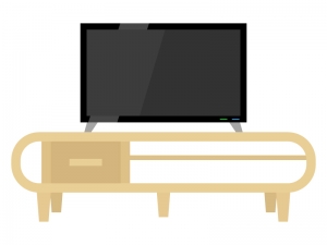 テレビとテレビボードのイラスト02 イラスト無料 かわいいテンプレート