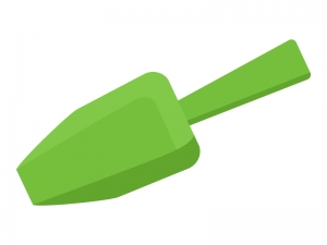 緑の園芸スコップ シャベル のイラスト イラスト無料 かわいいテンプレート