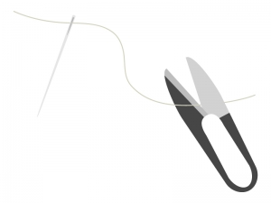 針と糸切りバサミのイラスト イラスト無料 かわいいテンプレート